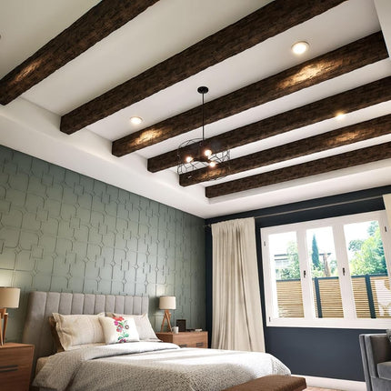 Heritage Timber Salvaged Timber Faux Wood Beam, 3-Sided (U-Beam), 3 1/2"W x 3 1/2"H x 72"L, Kona Brown Finish