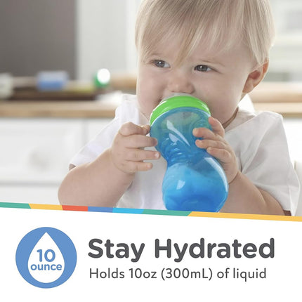 Nuby Clik-It Soft Spout No-Spill Easy Grip Sippy Cup for Boys - 3 Count (Pack of 1) 10 Oz - 6+ Months