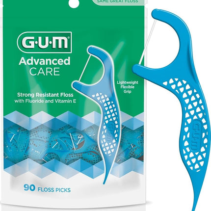 GUM Advanced Care Flossers, Fresh Mint, Vitamin E & Fluoride, 90 Count