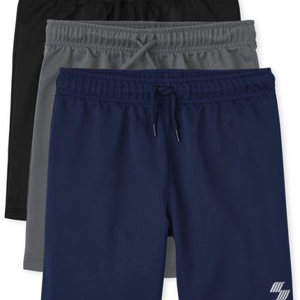The Children's Place Boys' Basketball Shorts, Blac