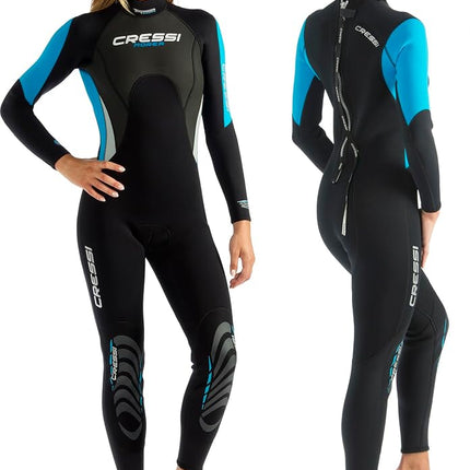 Cressi Women's Lady - All-in-one Cressi Women s Morea 3 mm Neoprene Wetsuit Black Turquoise X Large Size 5, Black/Turquoise/Silver, XL 5 UK