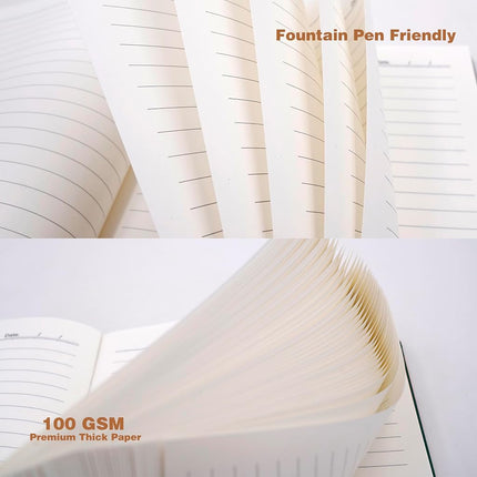 BenOpinion Large Lined Notebook Journal for Writing, Soft Faux Leather Cover, 100GSM Papers, 320 Pages, A4 8.4x11.4 inches Note Book for Work Men Business (Green,Ruled)
