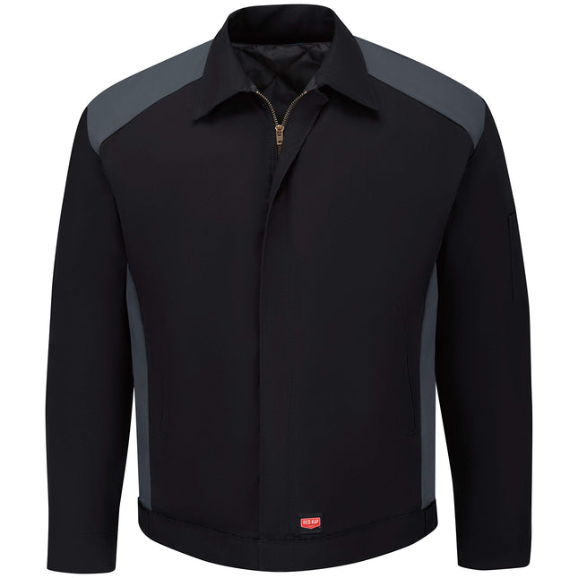Red Kap Men's Performance Crew Jacket, Black/Charc