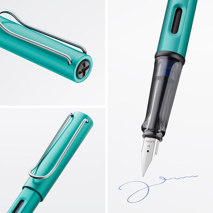 LAMY AL-star turmaline - Fountain Pen with ergonomic grip & polished steel nib in size B - lightweight aluminum body - including LAMY T 10 blue cartridge - Right-Handed