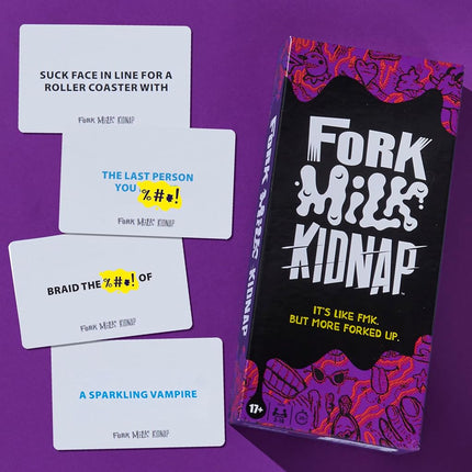 Hasbro Gaming Fork Milk Kidnap Game for Adults Only | an Adult Party Game of Questionable Choices | Ages 17+ | for 3 to 10 Players | Hilarious NSFW Card Games