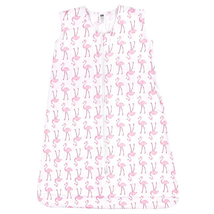 Hudson Baby Wearable Safe Soft Jersey Cotton Sleeping Bag, Flamingo, 0-6 Months