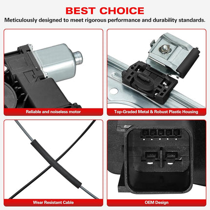 BDFHYK 751-724 Lève-vitre électrique de voiture pour automobile avec moteur, côté conducteur avant gauche, compatible avec Cadillac Escalade, compatible avec Chevy Cheyenne Silverado Suburban Tahoe