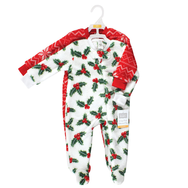 Hudson Baby Baby Girls' Plush Sleep and Play, Holly, 6-9 Months