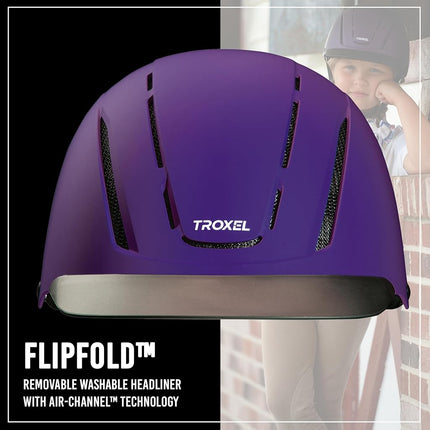 Troxel Spirit Full Coverage Horse Riding Helmet, Low-Profile Adjustable Design, Safety Horseback Riding Gear, Medium (7 - 7-3/8), Violet Duratec
