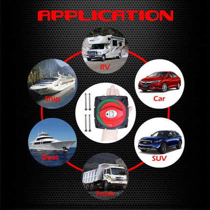 Ampper High Current Battery Switch, 12-48 V Battery Master Cut Disconnect Switch Isolator for Marine Boat, Ship, Yacht, RV, Truck (On/Off, High Current)
