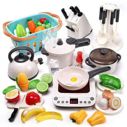 CUTE STONE 40PCS Kitchen Play Toy with Cookware Pl