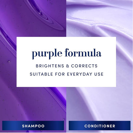 Hair Biology Purple Shampoo and Conditioner Set for Grey Hair with Biotin, Safe for Colour-Treated Hair, Silver & Glowing Collection, 12.8 fl oz Each