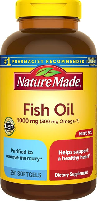 Nature Made Fish Oil, 300 mg Omega-3, 250-Count