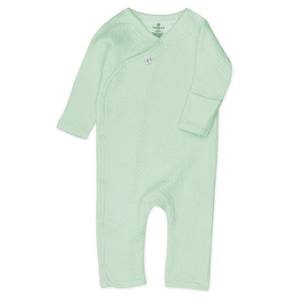 HonestBaby Matelasse Mameluco con Broches Laterales de Algodón Orgánico para Bebés, Niños y Niñas, Salvia, Recién Nacido, Salvia, Recién Nacido