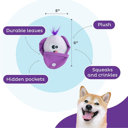 Outward Hound Nina Ottosson Hide N' Find Interactive Plush Dog Puzzle, Dog Enrichment Toys, Plush, Durable Dog Toy, Cauliflower, Purple