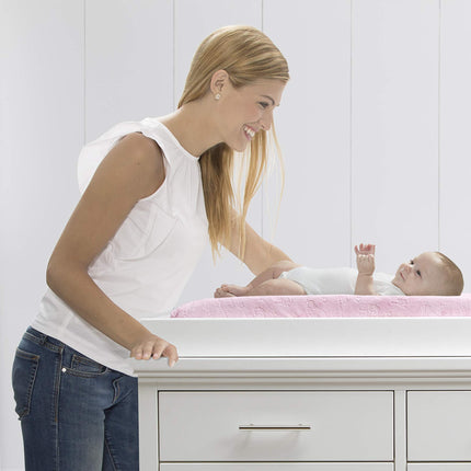 Matelas à langer profilé Serta Perfect Sleeper avec housse en peluche, rose
