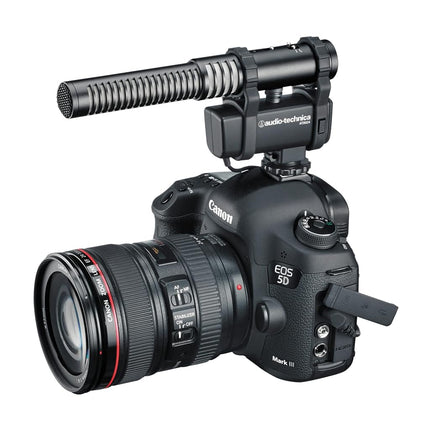 Audio-Technica AT8024 Stereo/Mono Camera-Mount Microphone,Black