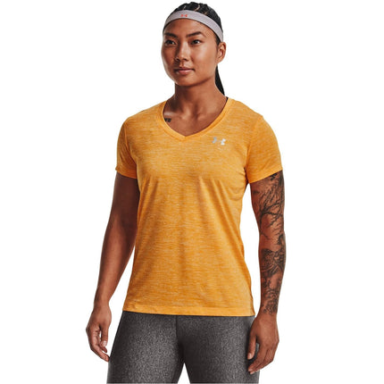 Under Armour Women's Short-Sleeved V-Neck T-Shirt Ua Twist Tech�, RIS, 1258568-782, XS