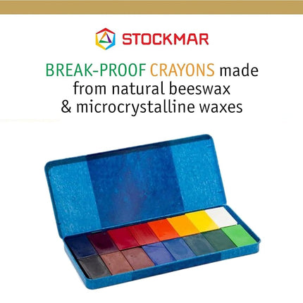Stockmar Wax Block Crayons in Tin Box, Assorted (Pack of 16)