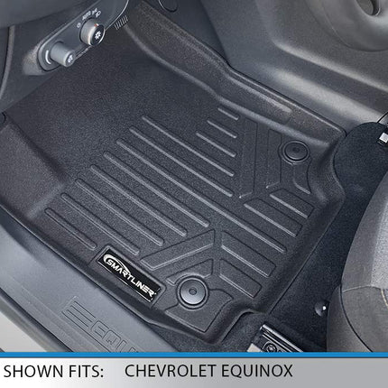 SMARTLINER Tapis de sol sur mesure 2 rangées et tapis de coffre noirs pour Chevrolet Equinox 2018-2019
