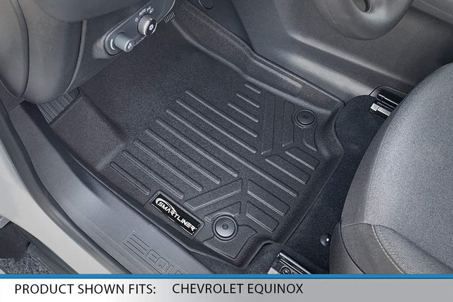 Alfombrillas SMARTLINER a medida, 2 filas y forro de carga negro para Chevrolet Equinox 2018-2019