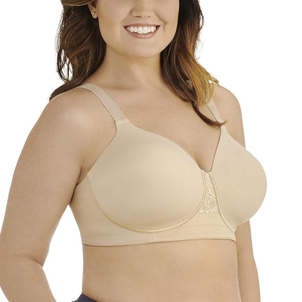 Vanity Fair Women's Full Figure Beauty Back Smoothing Bra, 4 Way Stretch Fabric, Lightly Lined Cups Up to H, Opaque, Damask Neutral, 36C