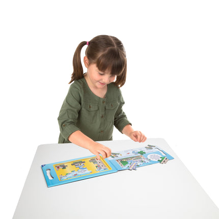 Melissa & Doug Take-Along Magnetic Jigsaw Puzzles Travel Toy – Vehicles (2 15-Piece Puzzles)