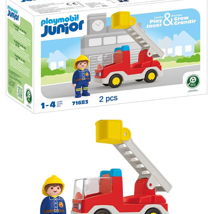 PLAYMOBIL 71683 JUNIOR: Ladder Unit Fire Truck, wi