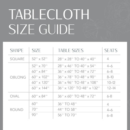 Elrene Home Fashions Laurel Solid Texture Water and Stain Resistant Tablecloth, 60"X84" Oval, Gray