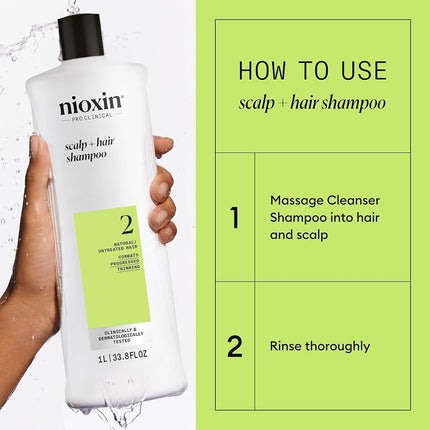 System 2 Cleanser Shampoo by Nioxin for Unisex - 33.8 oz Shampoo