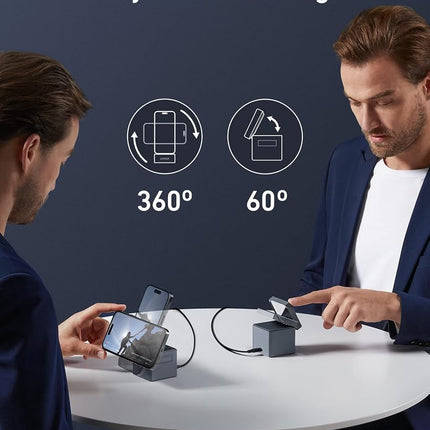 Anker 3-in-1 Cube, 15W Max Fast Charging Foldable Wireless Charger (30W USB-C Charger Included)