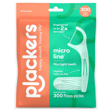 Plackers Micro Mint Dental Flossers, Fresh Mint Fl