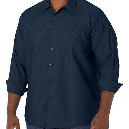 Red Kap Men's Industrial Work Shirt, Navy, 6X-Larg