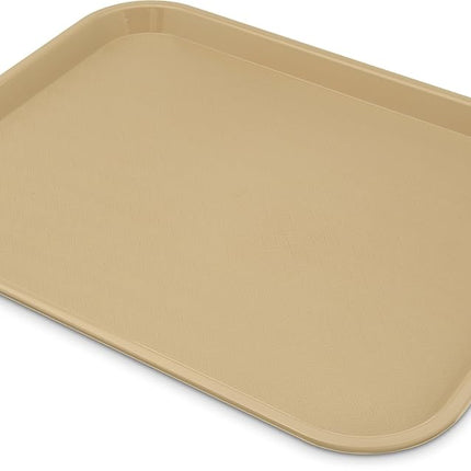 Carlisle FoodService Products Cafe Plastic Fast Food Tray, 14" x 18", Beige, (Pack of 12)
