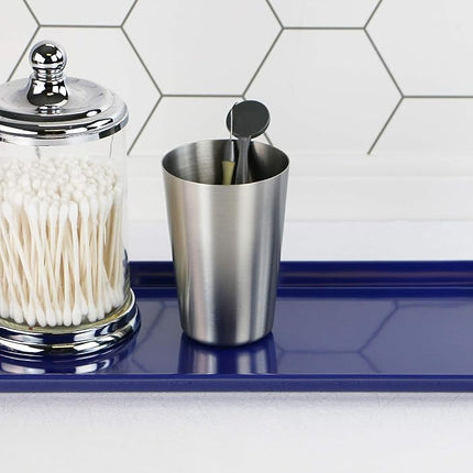 Reston Lloyd Melamine Plastic Tidbit Tray, BPA-Free, Food Safe, Multipurpose Platter Serving Tray, Bathroom/Table Organizer, Indigo