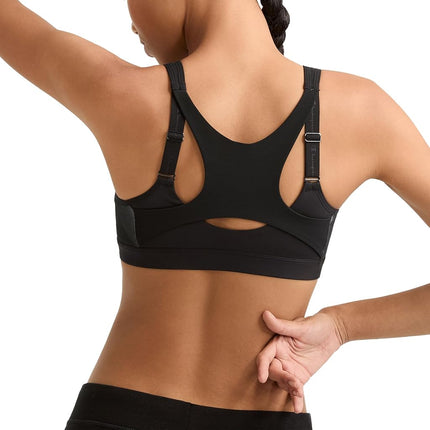 Champion Women's Motion Control Zip Sports Bra, Black, 36DD