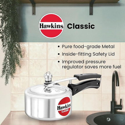 Hawkins Classic Pressure Cooker, 1.5 Litre Capacity