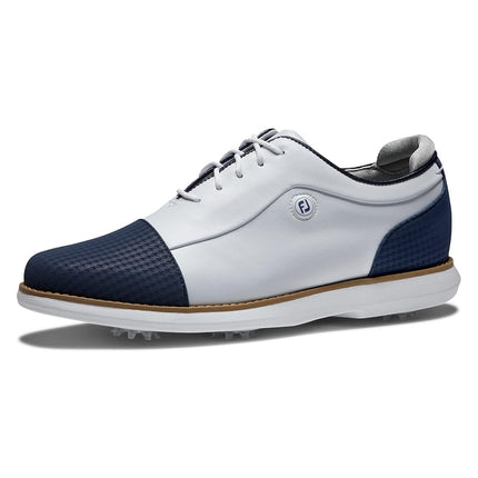 Footjoy Women's Traditions Golf Shoe, White/Navy C