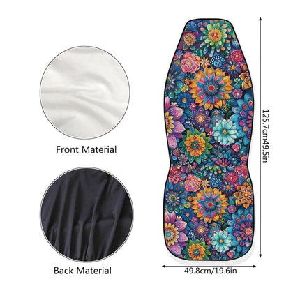 TOADDMOS Car Seat Covers Universal Fit Most Vehicles Boho Floral Blossoms 2 Packs Automotive Interior Accessories Fits Most Cars, Sedans, Vans, Trucks