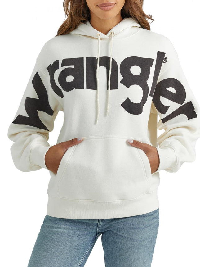 Wrangler Women's Retro Logo Hoodie, White, XS