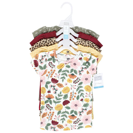 Hudson Baby Camisetas de manga corta unisex para bebé, diseño botánico de otoño, de 6 a 12 meses