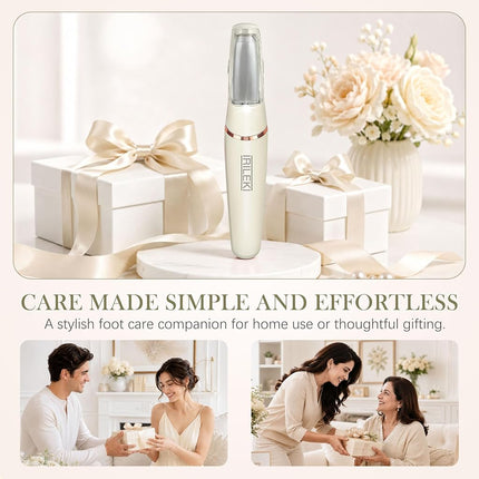 Upgraded Electric Foot File, IRILEKI Callus Removers for Feet, Pedicure Tools for Feet, Rechargeable Portable Foot Callus Remover Pedicure Tools, Foot Care for Dead Skin, for Feet & Hands (Beige)