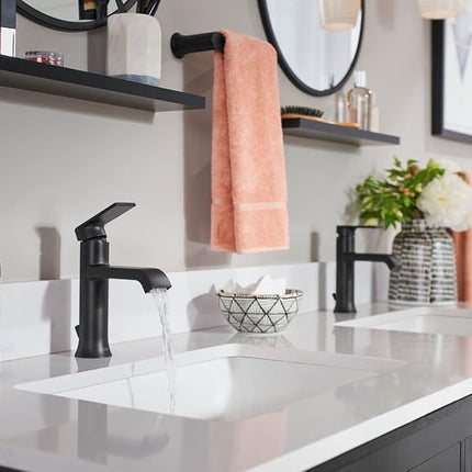 Moen BH3886BL Genta LX Modern 6.8-Inch Length Hand Towel Bar for Kitchen or Bathroom, Matte Black, 6.88 inches(L)