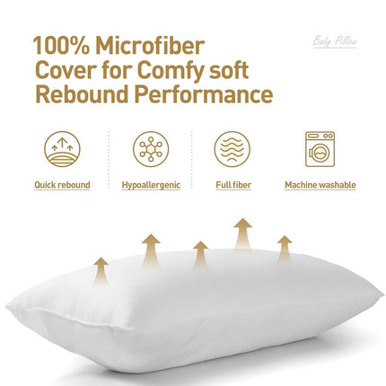 Oreiller corporel moelleux Acanva pour adultes et femmes enceintes, oreiller long et doux pour les dormeurs latéraux
