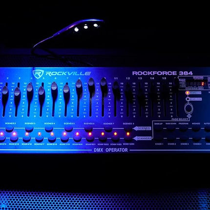 Rockville ROCKFORCE 384 Channel Light/Fog DMX Lighting Controller + MIDI Control