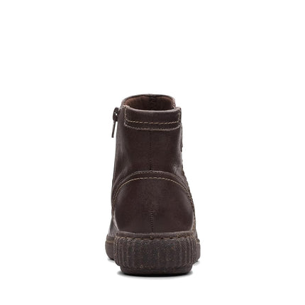 Clarks Women's Caroline Orchid Ankle Boot, Dark Brown Leather, 11 Wide