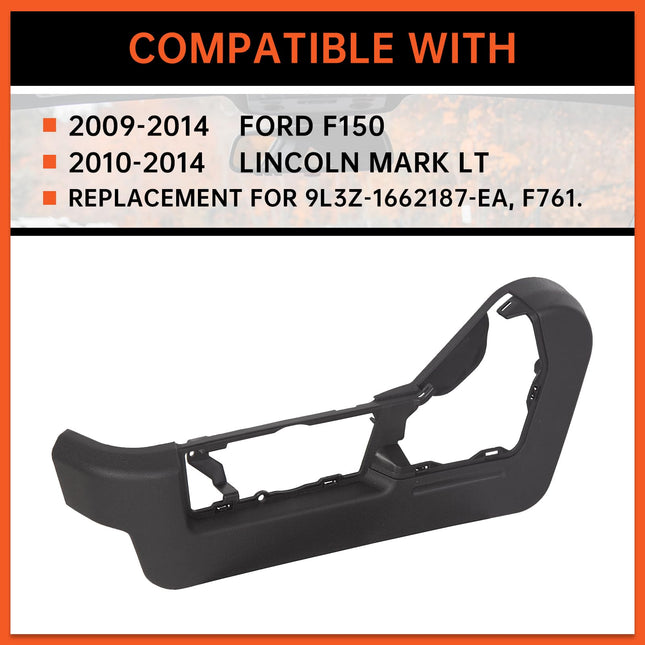 ECOTRIC Front Drivers Side Seat Trim Panel Cover Bezel Compatible with 2009-2014 Ford F150 Lincoln Mark LT Replacement for 9L3Z-1662187-EA, F761 NOT Fit for Manually Adjusting & Super Cab Power Seats