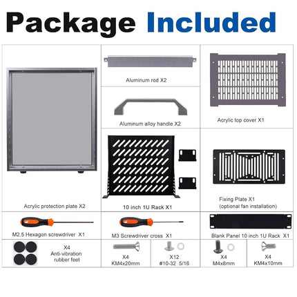 GeeekPi 4U Server Cabinet, 10 inch Server Rack for Network, Audio, and Video Equipment, DeskPi RackMate T0 Rackmount Case
