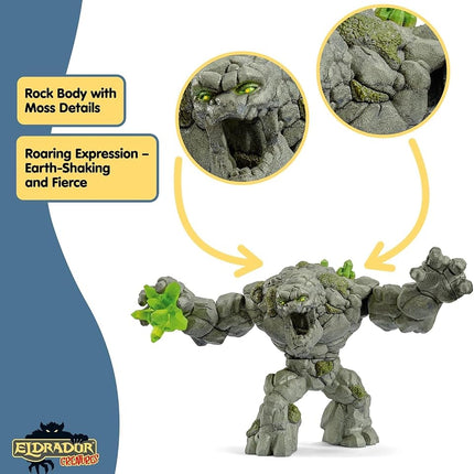 Schleich Eldrador Creatures - 8" Stone Monster Toy with Crystal Set - Cool Movable Monster Action Figure for Boys and Girls - Fantasy Giant Rock Beast Figurine - Fun Scary Toys - Kids Ages 7+ | 70141