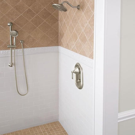 Moen S6310EPBN Accesorios de ducha - Rociador de un solo chorro de 7" Eco-Performance ExactTemp prémium con tecnología Immersion, níquel cepillado